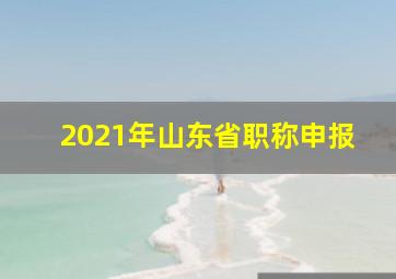 2021年山东省职称申报