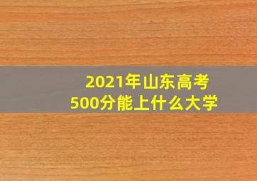 2021年山东高考500分能上什么大学