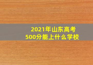 2021年山东高考500分能上什么学校