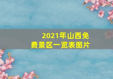 2021年山西免费景区一览表图片