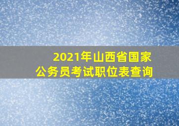 2021年山西省国家公务员考试职位表查询