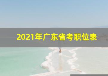 2021年广东省考职位表