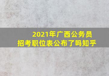 2021年广西公务员招考职位表公布了吗知乎