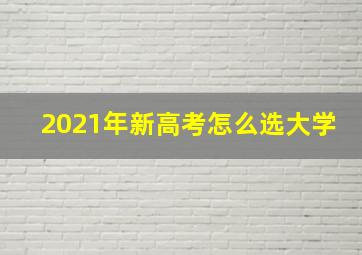 2021年新高考怎么选大学