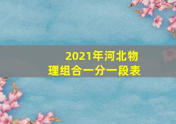 2021年河北物理组合一分一段表