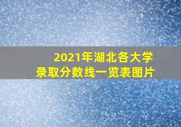 2021年湖北各大学录取分数线一览表图片