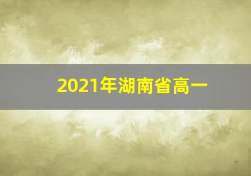 2021年湖南省高一