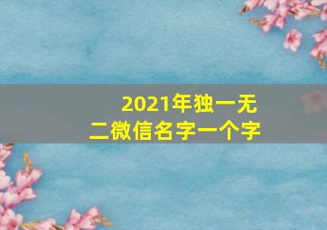 2021年独一无二微信名字一个字