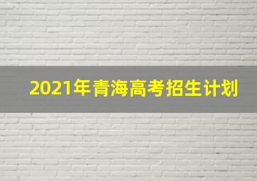 2021年青海高考招生计划