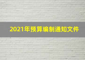 2021年预算编制通知文件