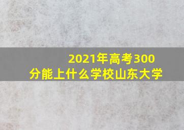 2021年高考300分能上什么学校山东大学