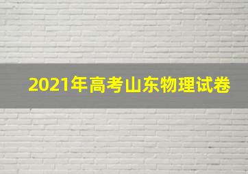 2021年高考山东物理试卷