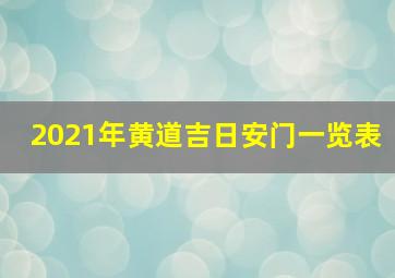 2021年黄道吉日安门一览表