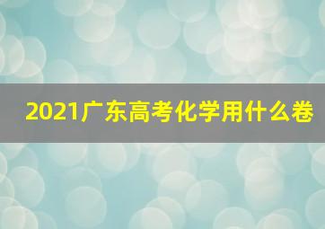 2021广东高考化学用什么卷