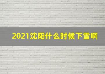 2021沈阳什么时候下雪啊