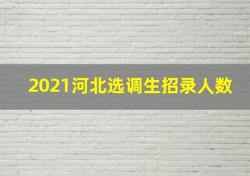 2021河北选调生招录人数