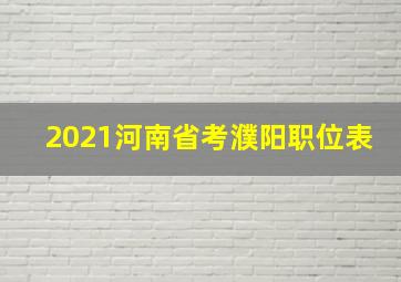 2021河南省考濮阳职位表