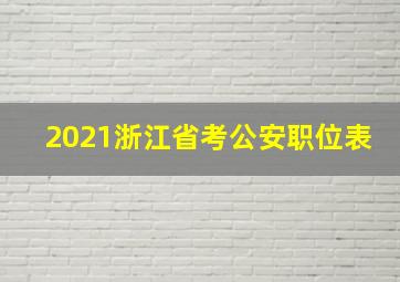 2021浙江省考公安职位表