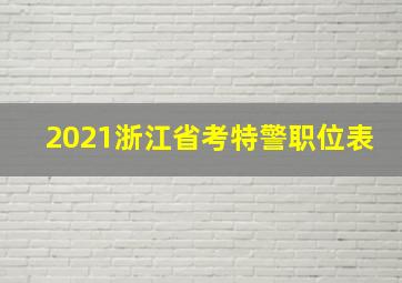 2021浙江省考特警职位表