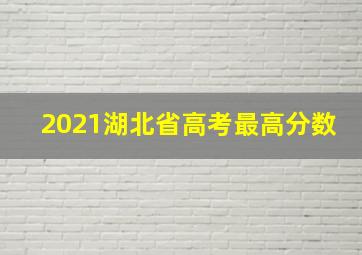 2021湖北省高考最高分数