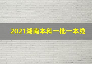 2021湖南本科一批一本线