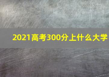 2021高考300分上什么大学