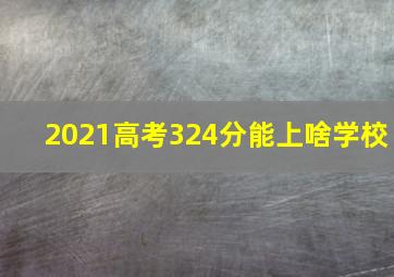 2021高考324分能上啥学校