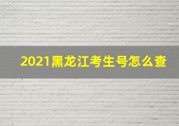 2021黑龙江考生号怎么查