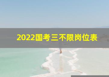 2022国考三不限岗位表