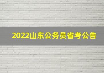 2022山东公务员省考公告