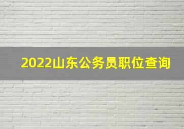 2022山东公务员职位查询