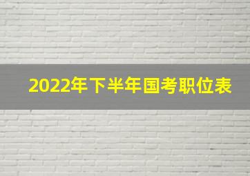 2022年下半年国考职位表