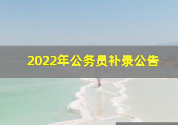 2022年公务员补录公告