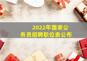 2022年国家公务员招聘职位表公布