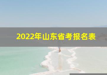 2022年山东省考报名表