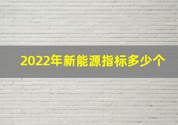 2022年新能源指标多少个