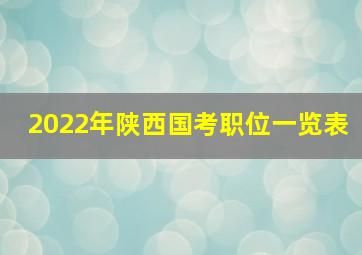 2022年陕西国考职位一览表