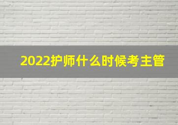 2022护师什么时候考主管