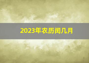 2023年农历闰几月