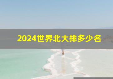 2024世界北大排多少名