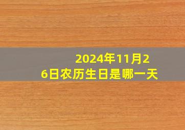 2024年11月26日农历生日是哪一天