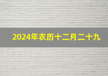 2024年农历十二月二十九