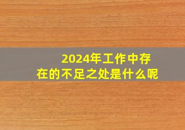 2024年工作中存在的不足之处是什么呢