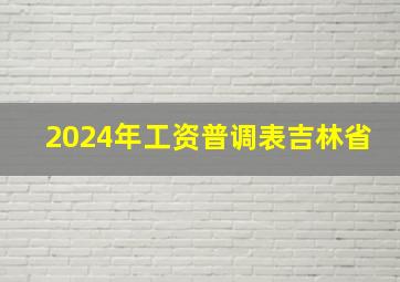 2024年工资普调表吉林省