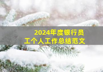 2024年度银行员工个人工作总结范文