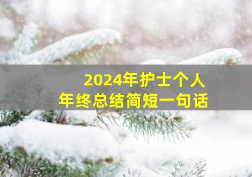 2024年护士个人年终总结简短一句话