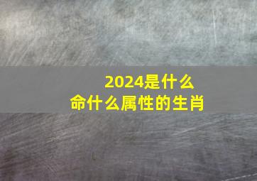 2024是什么命什么属性的生肖