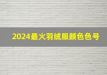 2024最火羽绒服颜色色号