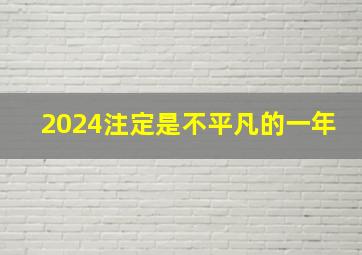 2024注定是不平凡的一年