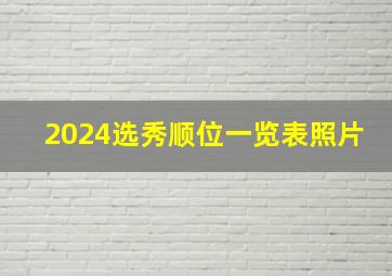 2024选秀顺位一览表照片